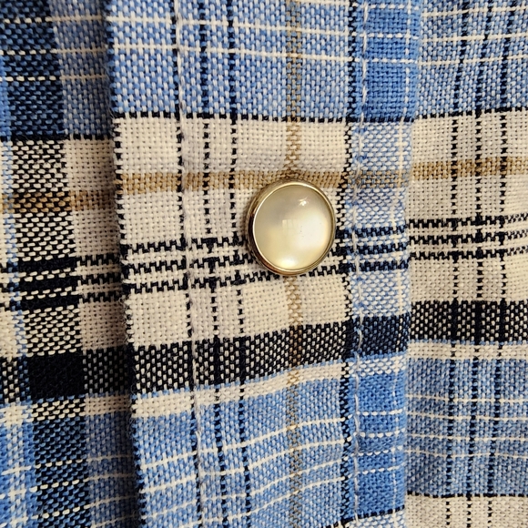 Ely Cattleman Blue Plaid Western Pearl Snap Wrinkle Resistant Shirt Men’s Big 4X - Picture 10 of 13